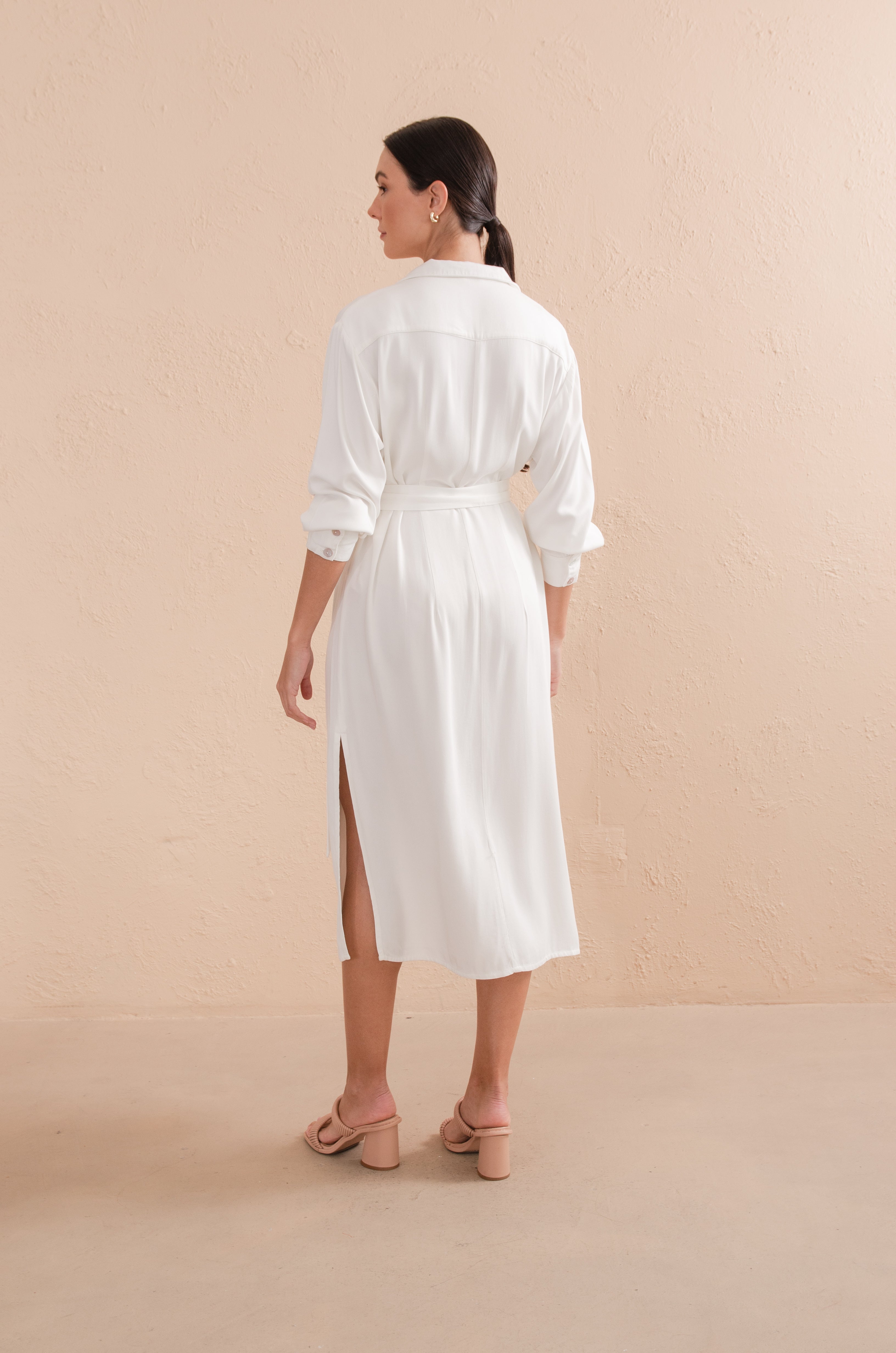 Marina Off-White Shirt Dress